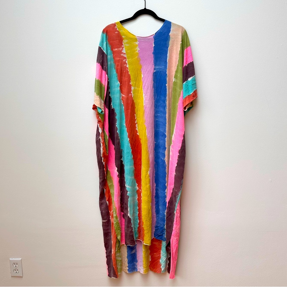 State the Label Rainbow Striped TShirt Dress